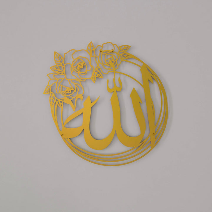 altin-renk-gul-desenli-metal-allah-muhammed-islami-duvar-seti-islamicwallarttr