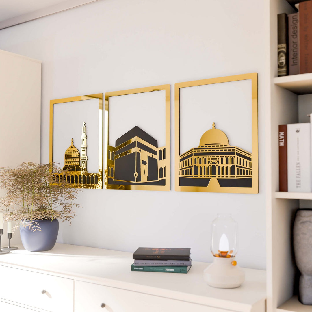 mescid-i-aksa-mescid-i-haram-mescid-i-nebevi-3-lu-set-altin-akrilik-islami-hediye-islamicwallart