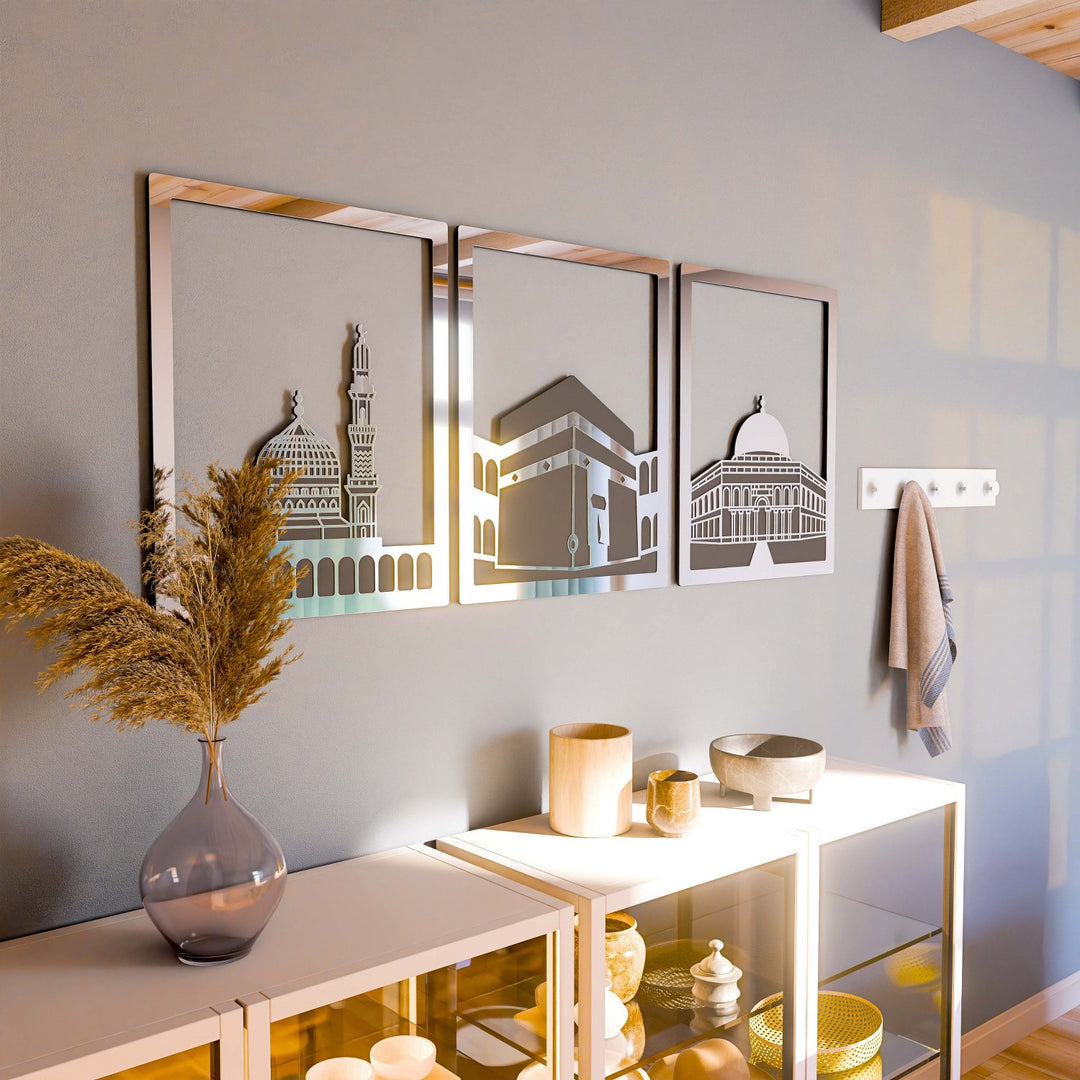 mescid-i-aksa-mescid-i-haram-mescid-i-nebevi-gumus-akrilik-tablo-makul-fiyatli-dekor-islamicwallart