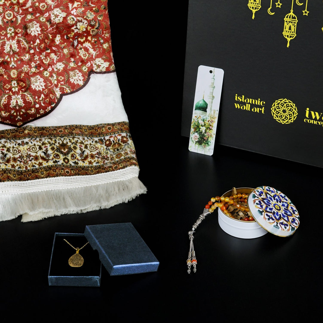 ramazan-hediye-kutusu-icerik-seccade-tesbih-kolye-islamicwallarttr