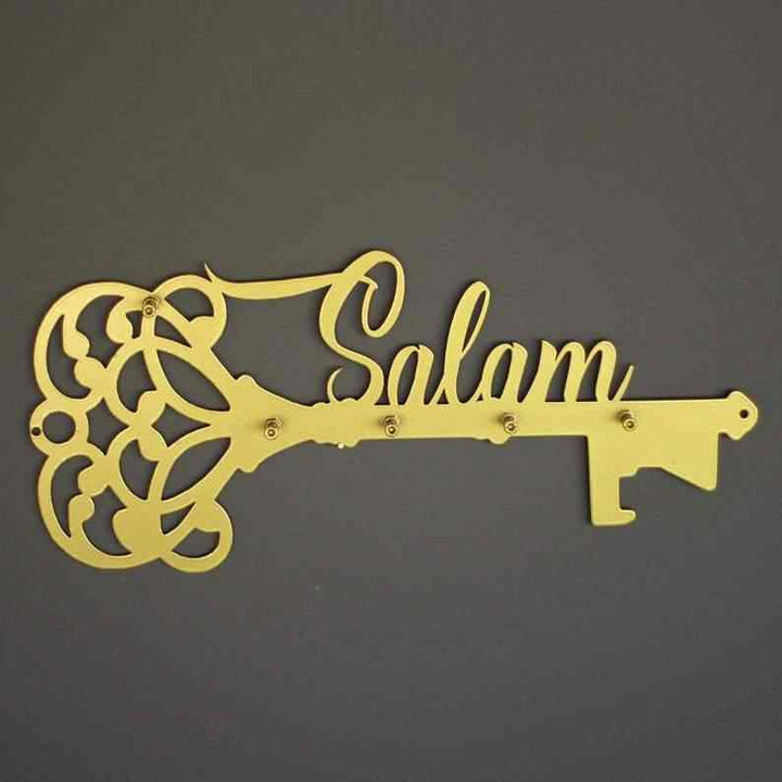 İngilizce Selam Yazılı Metal Anahtarlık İslami Duvar Dekoru