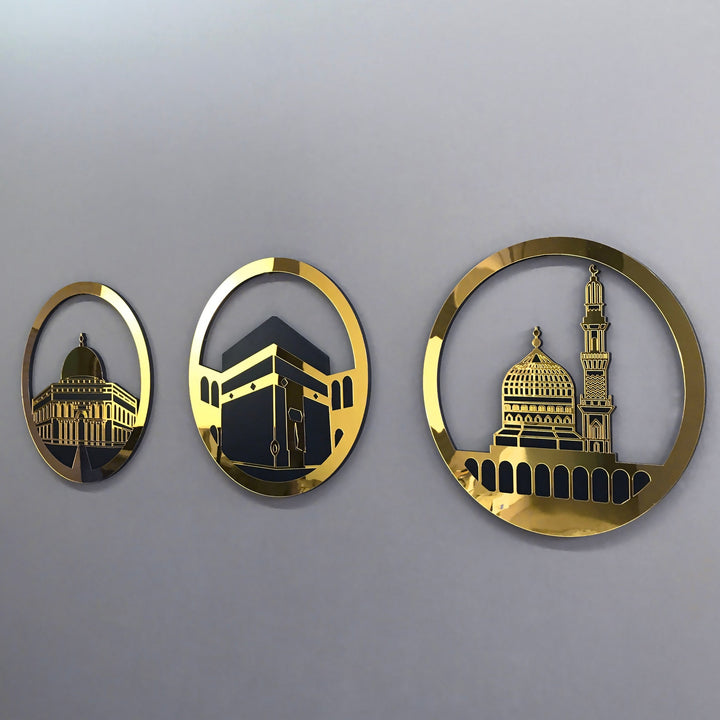 Mescid-i Aksa, Mescid-i Haram & Mescid-i Nebevi 3'lü Set İslami Dekor