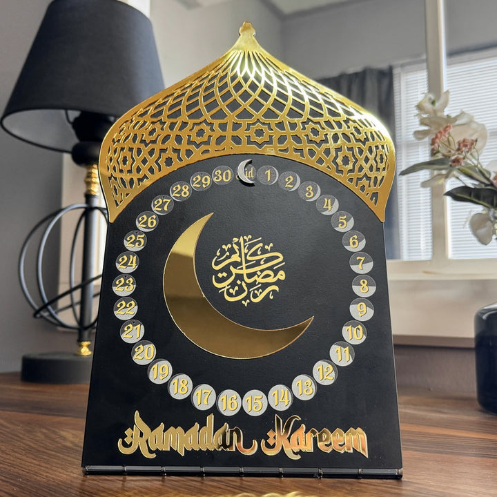 Metal Masaüstü Ramazan Takvimi - Mıknatıslı Akrilik Süslemeli Tasarım