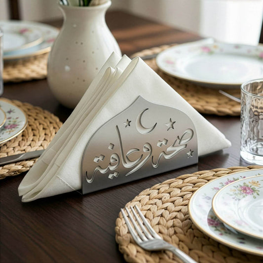 Afiyet Olsun Metal Peçetelik - Ramazan Temalı İslami Sofra Aksesuarı