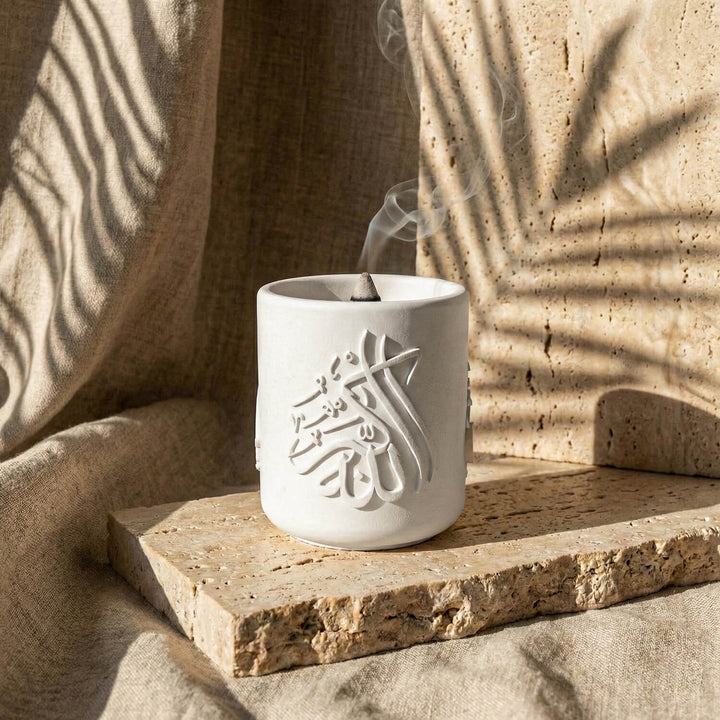 Sübhanallah, Elhamdülillah, Allahu Ekber Yazılı El Yapımı Taş Buhurdanlık