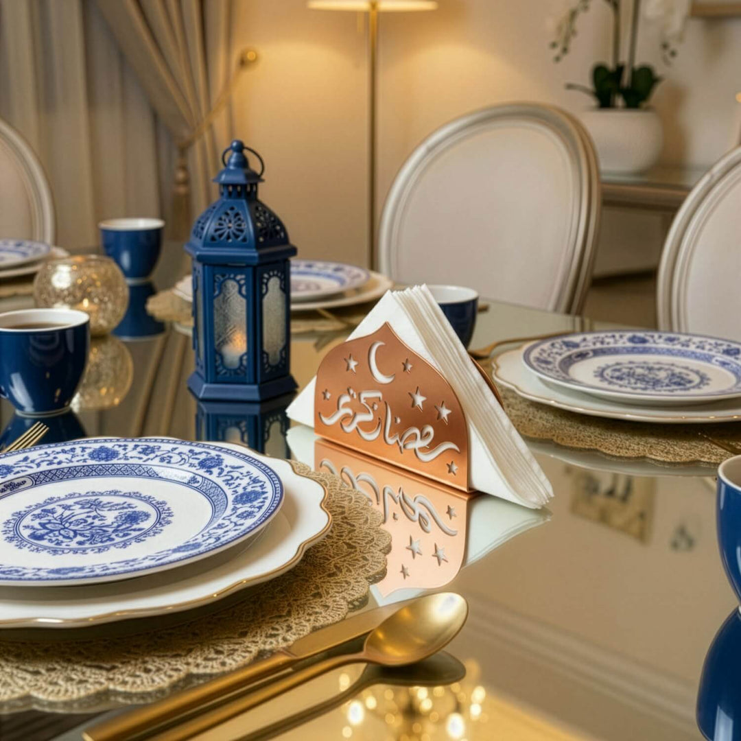 Ramazan Kerim Metal Peçetelik - İslami Motifli Sofra Aksesuarı