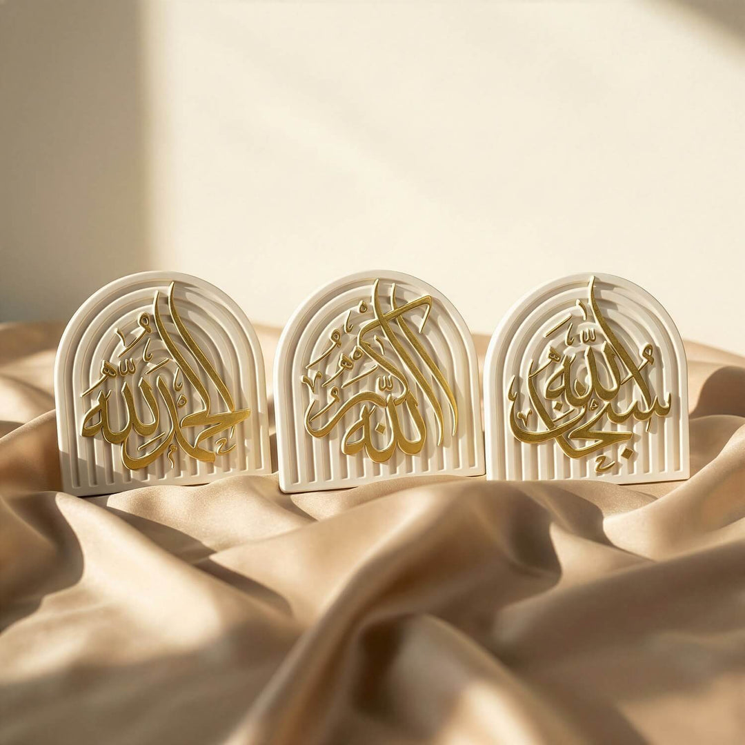 Sübhanallah, Elhamdülillah, Allahu Ekber ve Kelime-i Tevhid Taş Dekor