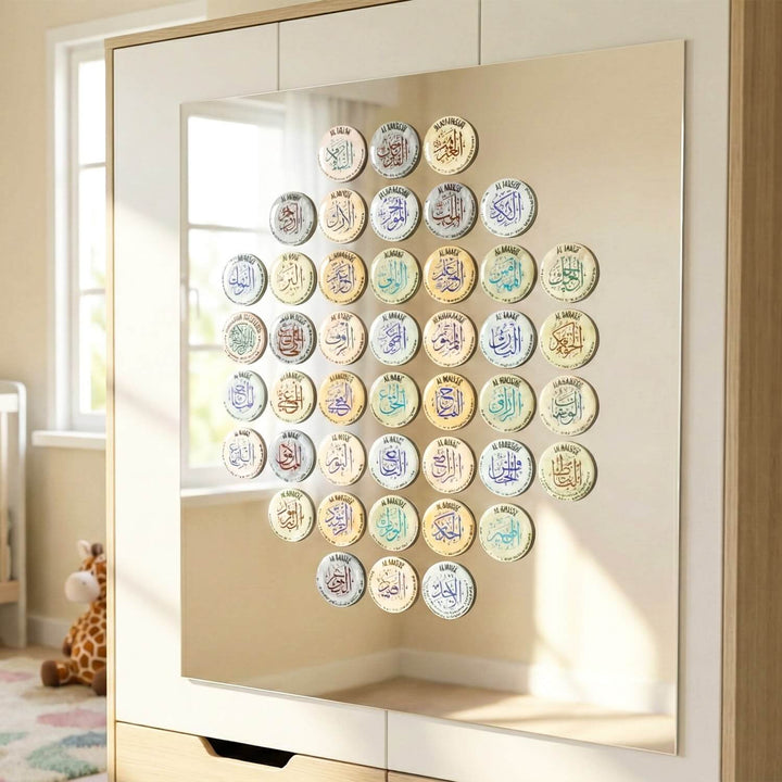 Esmaül Hüsna 3D Epoksi Sticker - 99 Esma Kabartmalı Etiket Seti