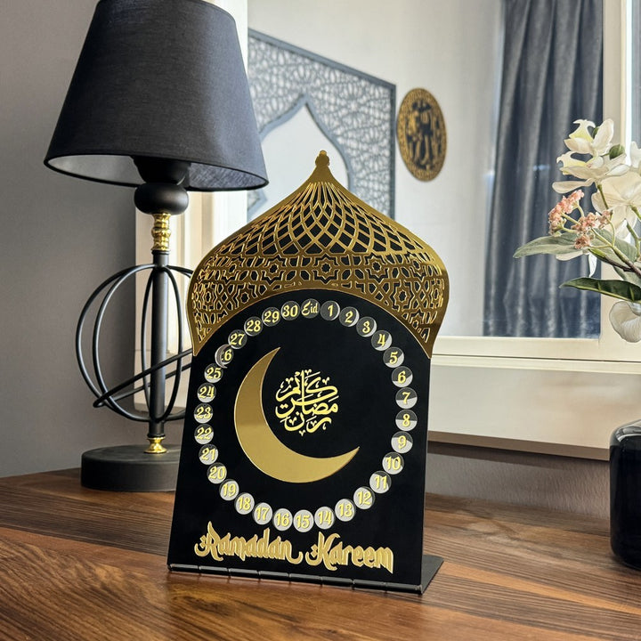 Metal Masaüstü Ramazan Takvimi - Mıknatıslı Akrilik Süslemeli Tasarım