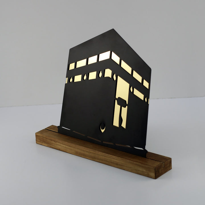 Kabe, Mescid-i Aksa ve Mescid-i Nebevi Ahşap Standlı Metal Dekor Seti