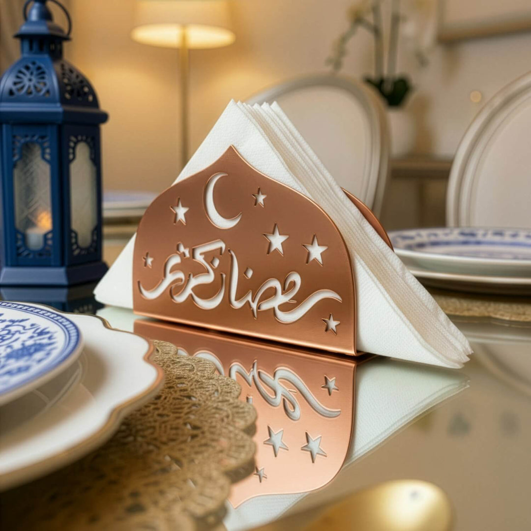 Ramazan Kerim Metal Peçetelik - İslami Motifli Sofra Aksesuarı