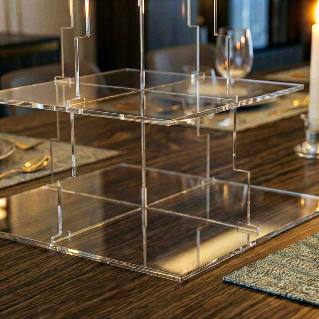 Ramazan Sunum Standı – Kubbe Formlu 3 Katlı Pleksi İftariyelik Tabağı