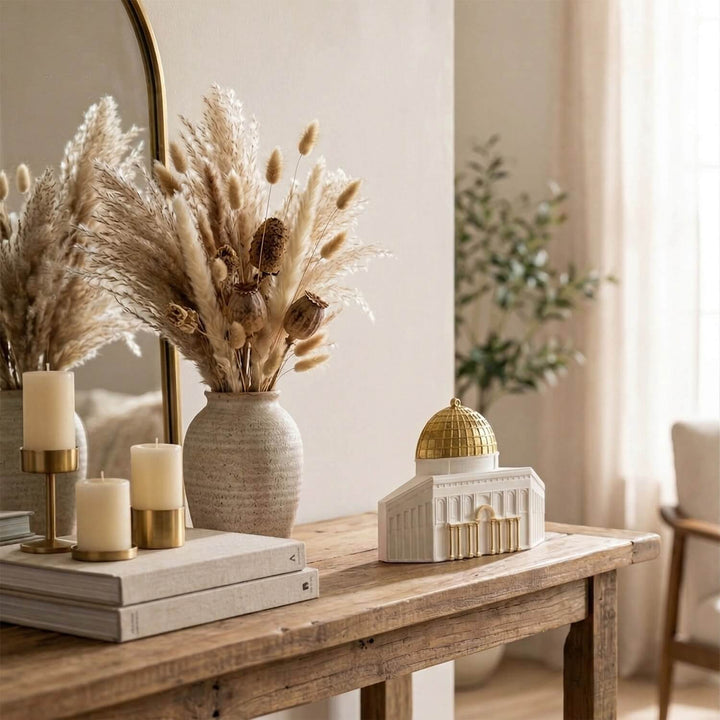 Kabe, Mescid-i Aksa ve Mescid-i Nebevi Taş Döküm Masa Üstü Dekor Seti