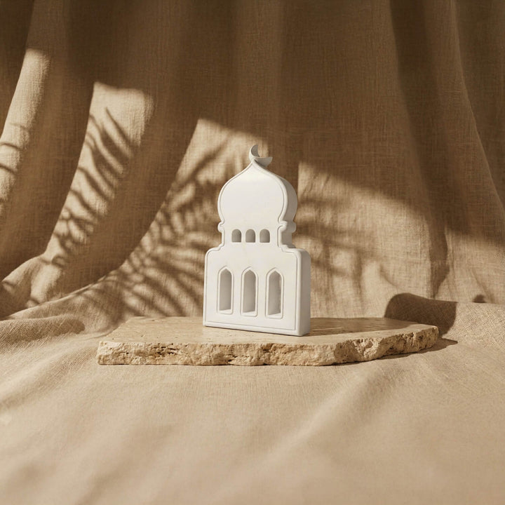 Modern Taş Cami Biblo - El Yapımı Minimalist İslami Masaüstü Dekor