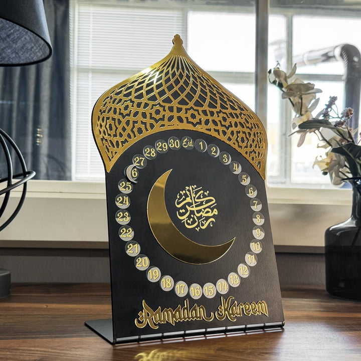 Metal Masaüstü Ramazan Takvimi - Mıknatıslı Akrilik Süslemeli Tasarım