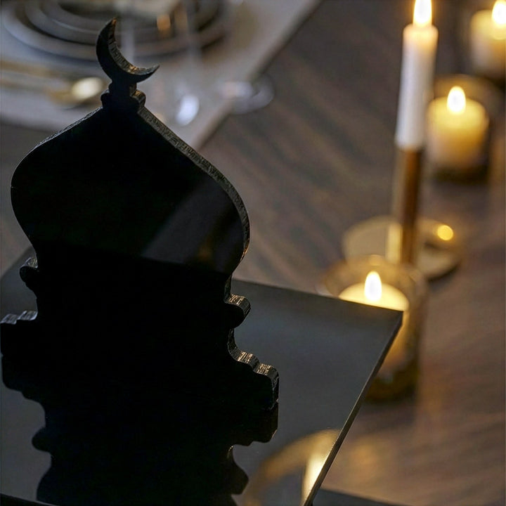 Ramazan Sunum Standı – Kubbe Formlu 3 Katlı Pleksi İftariyelik Tabağı