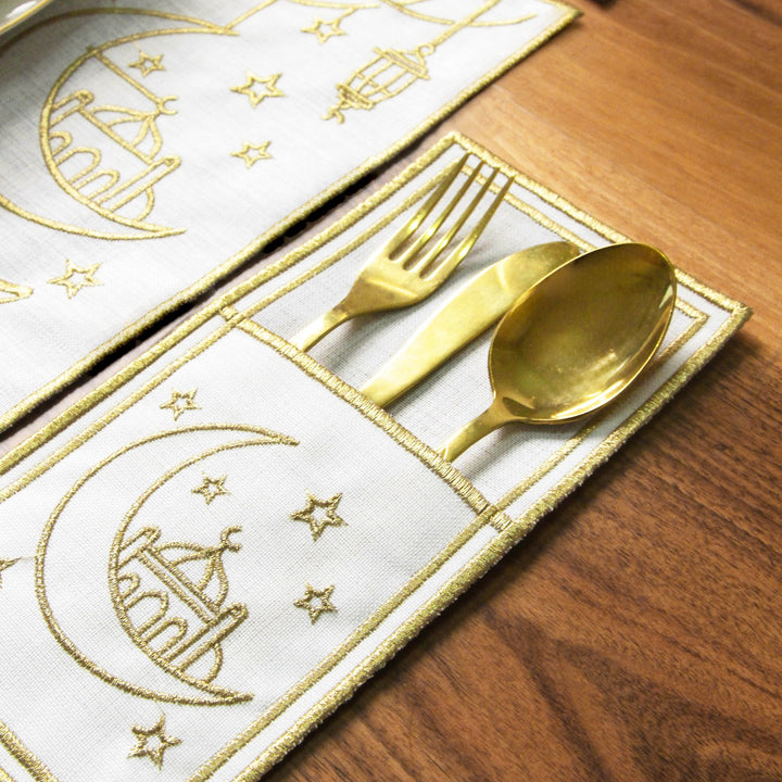 Ramazan Temalı Kumaş Peçete Takımı - 6 Kişilik Sofra Seti (24 Parça)