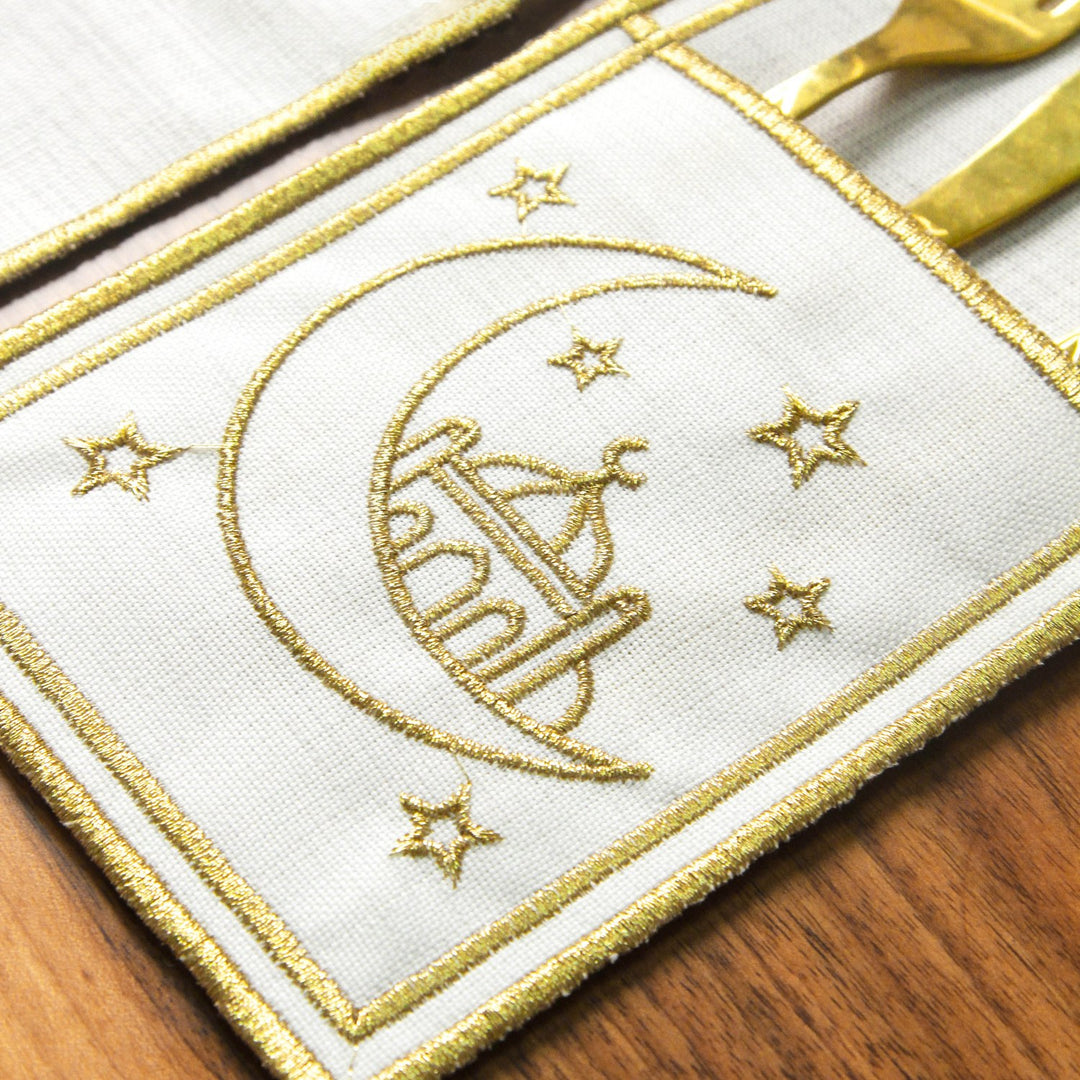 Ramazan Temalı Kumaş Peçete Takımı - 6 Kişilik Sofra Seti (24 Parça)