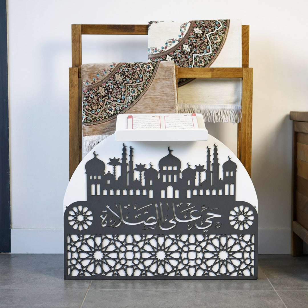 Ahşap Seccadelik ve Rahle Seti - Hayye ale's Salah Yazılı Namaz Köşesi