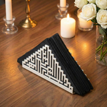 Besmele Yazılı Metal Peçetelik - Kufi Hat İslami Sofra Aksesuarı