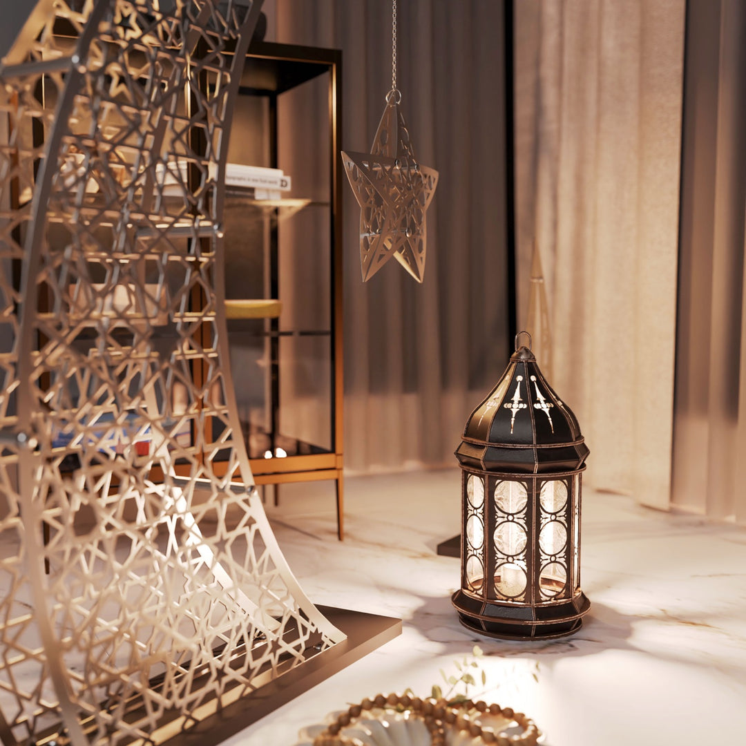 Doğan Ramazan Hilali & Yıldız Metal Dekor Seti - İslami Ev Hediyesi