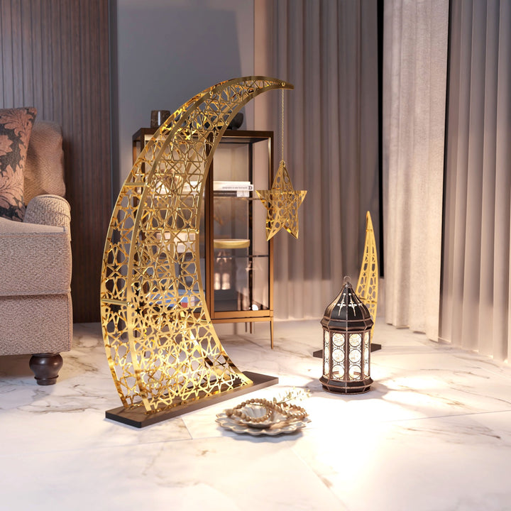 Doğan Ramazan Hilali & Yıldız Metal Dekor Seti - İslami Ev Hediyesi