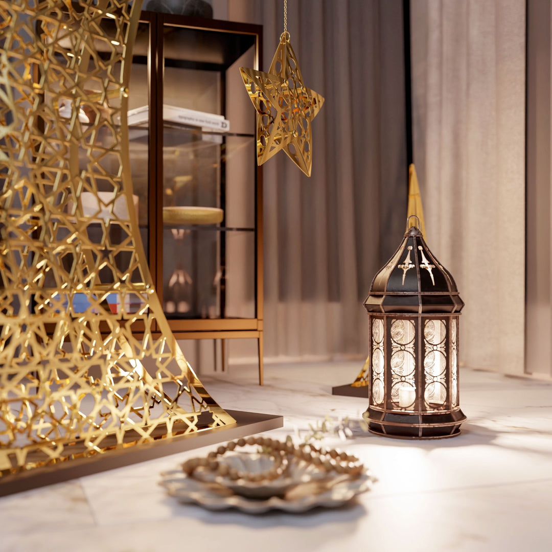 Doğan Ramazan Hilali & Yıldız Metal Dekor Seti - İslami Ev Hediyesi