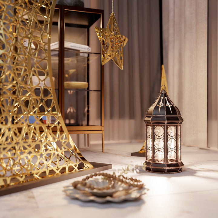 Doğan Ramazan Hilali & Yıldız Metal Dekor Seti - İslami Ev Hediyesi