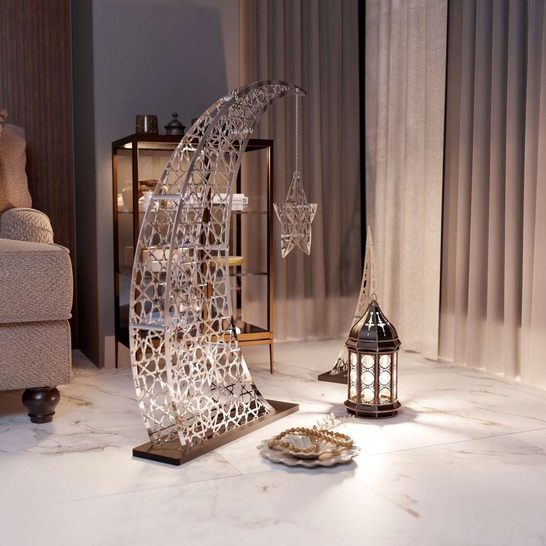 Doğan Ramazan Hilali & Yıldız Metal Dekor Seti - İslami Ev Hediyesi