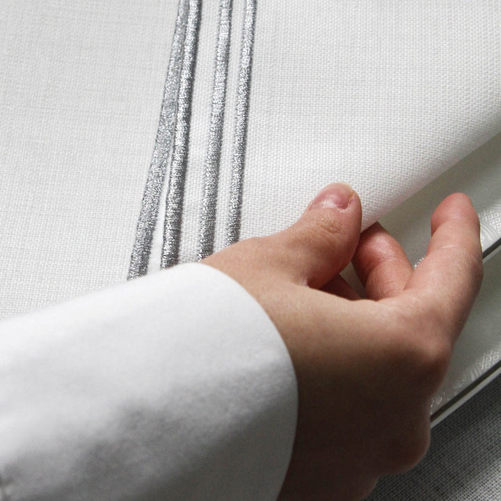 Ramazan İftar Seti - 6 Kişilik 24 Parça Geometrik Nakışlı Peçete Takımı