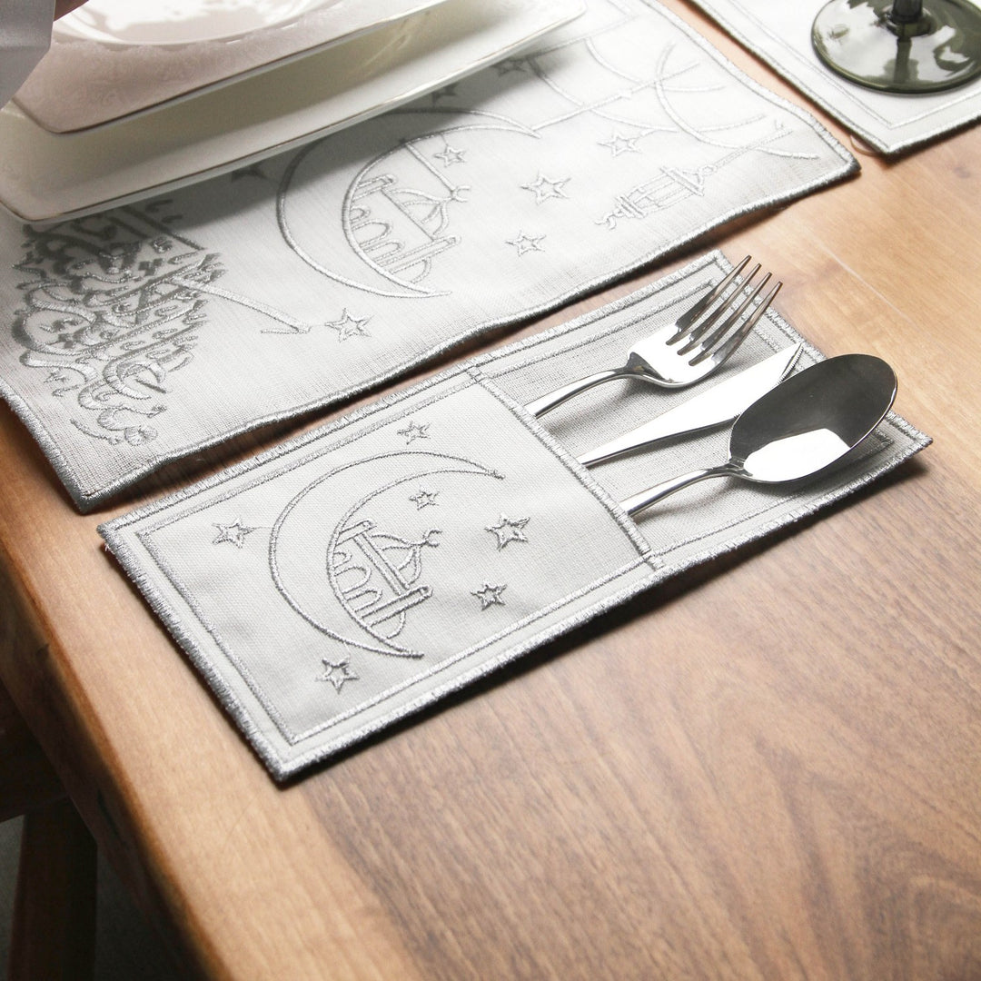 Ramazan Temalı Kumaş Peçete Takımı - 6 Kişilik Sofra Seti (24 Parça)