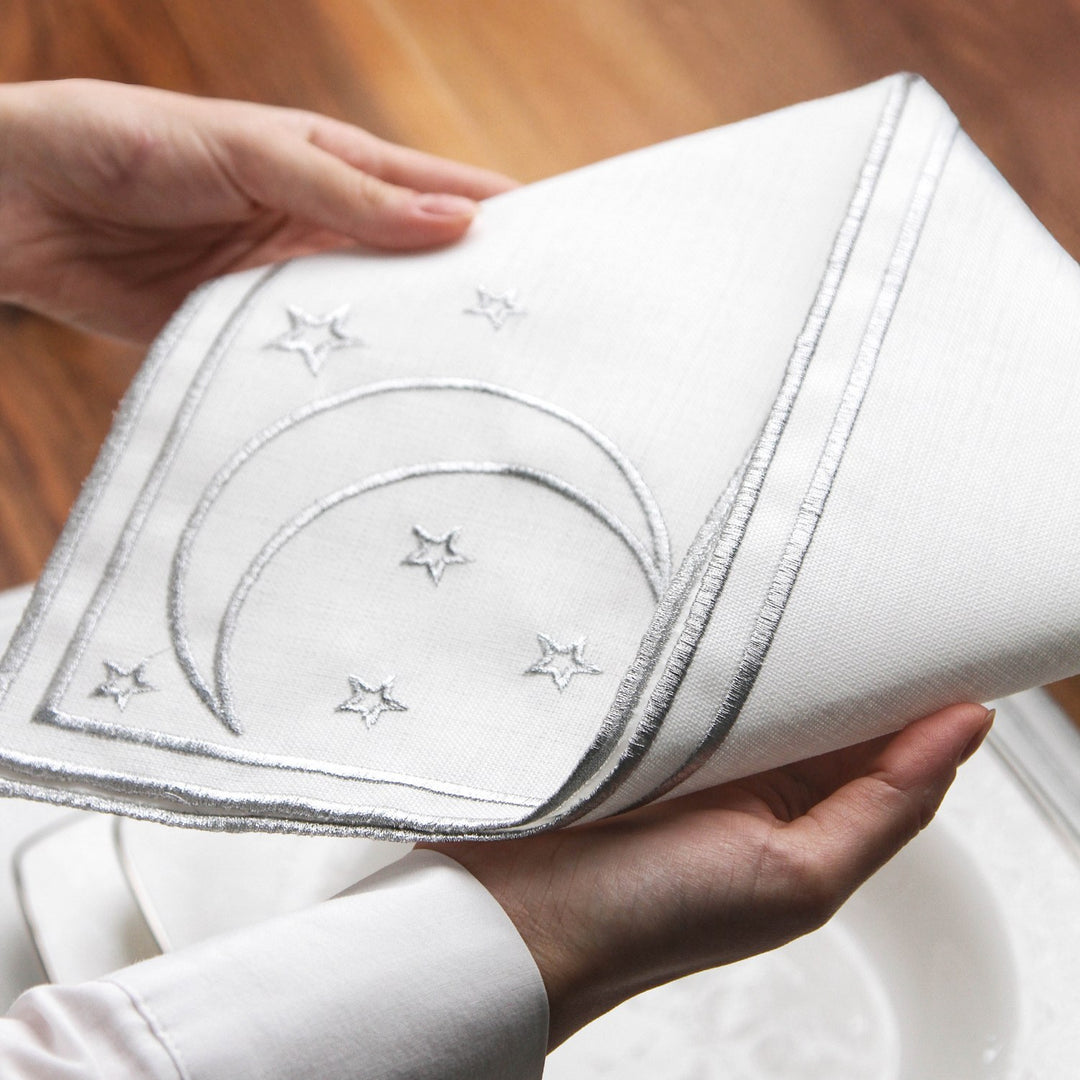 Ramazan Temalı Kumaş Peçete Takımı - 6 Kişilik Sofra Seti (24 Parça)