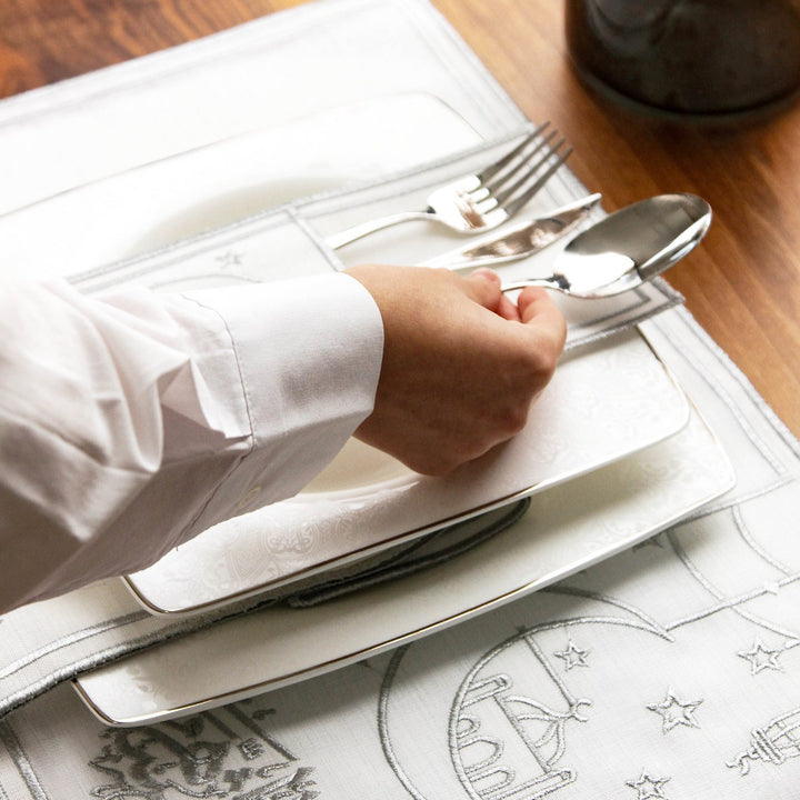 Ramazan Temalı Kumaş Peçete Takımı - 6 Kişilik Sofra Seti (24 Parça)