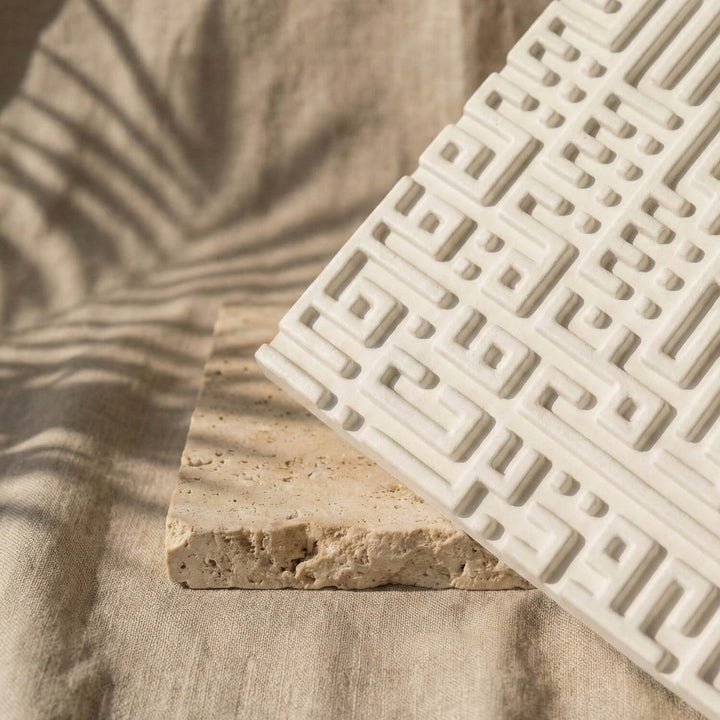 Ayetel Kürsi, Felak, Nas Sureleri Kufi Hat Masa Üstü Taş Dekor Seti