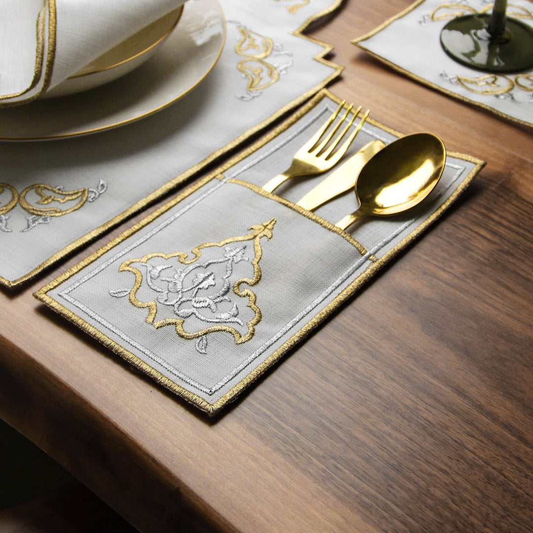 Kubbe Formlu Premium Nakışlı Ramazan Servis Seti - 6 Kişilik 24 Parça