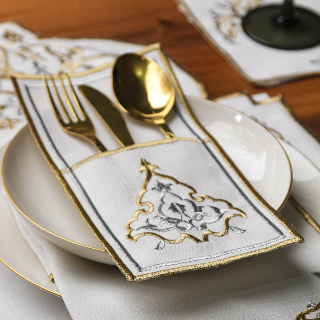 Kubbe Formlu Premium Nakışlı Ramazan Servis Seti - 6 Kişilik 24 Parça