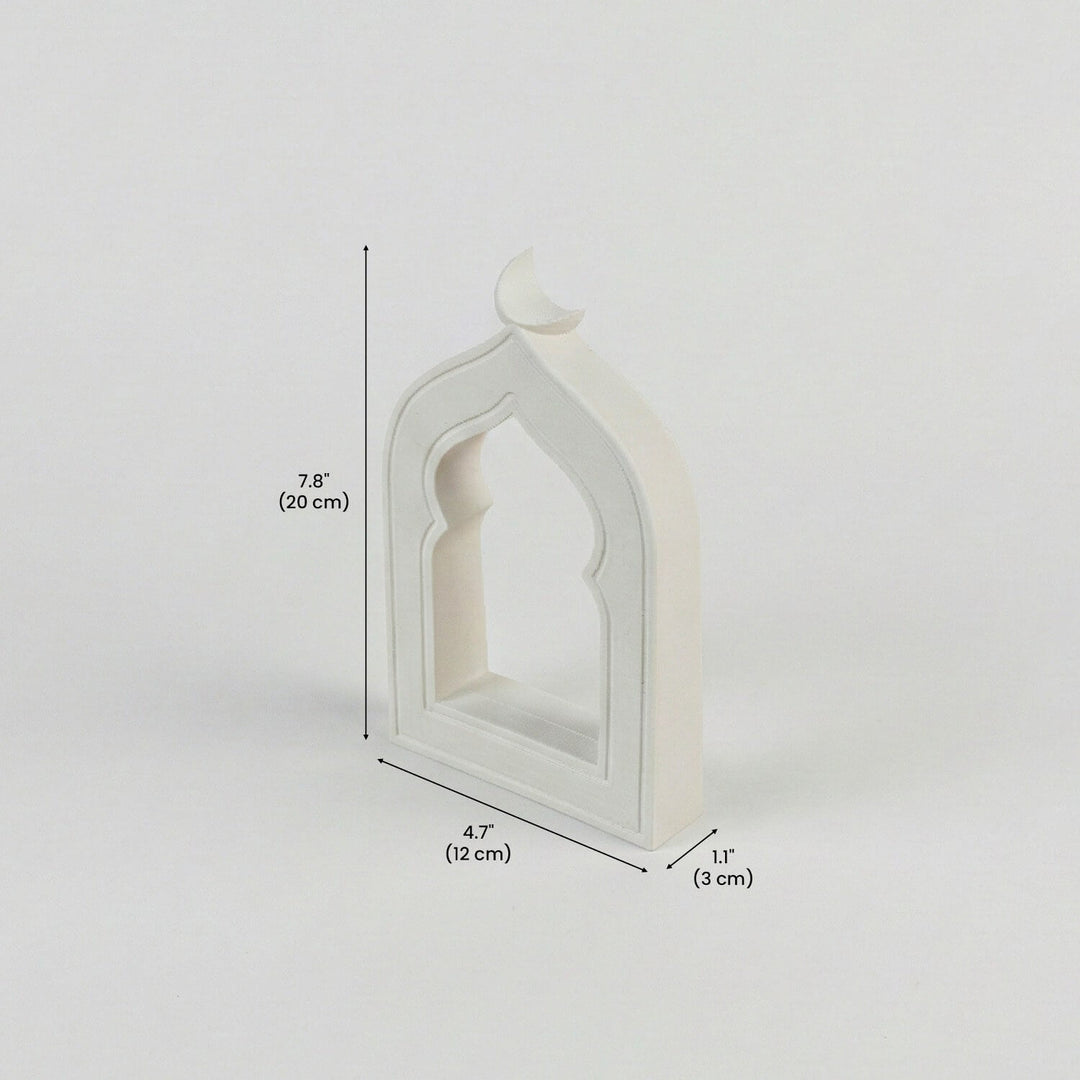 Minimalist Masa Üstü İslami Taş Dekor - Hilal Motifli Mihrap Tasarım