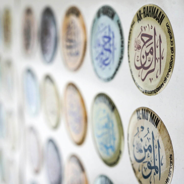 Esmaül Hüsna 3D Epoksi Sticker - 99 Esma Kabartmalı Etiket Seti