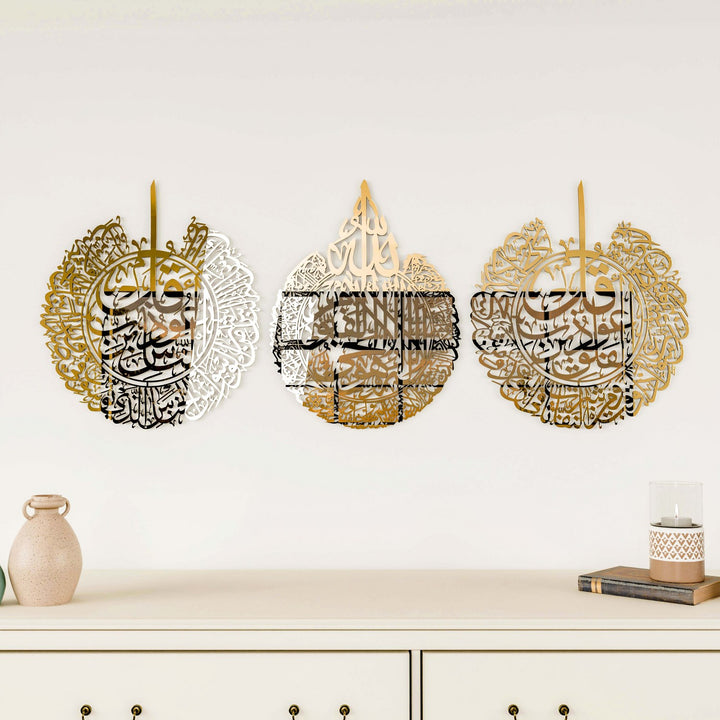 ayetel-kursi-felak-nas-3lu-akrilik-altin-renk-tablo-seti-modern-islami-duvar-sanat-eseri-islamicwallarttr
