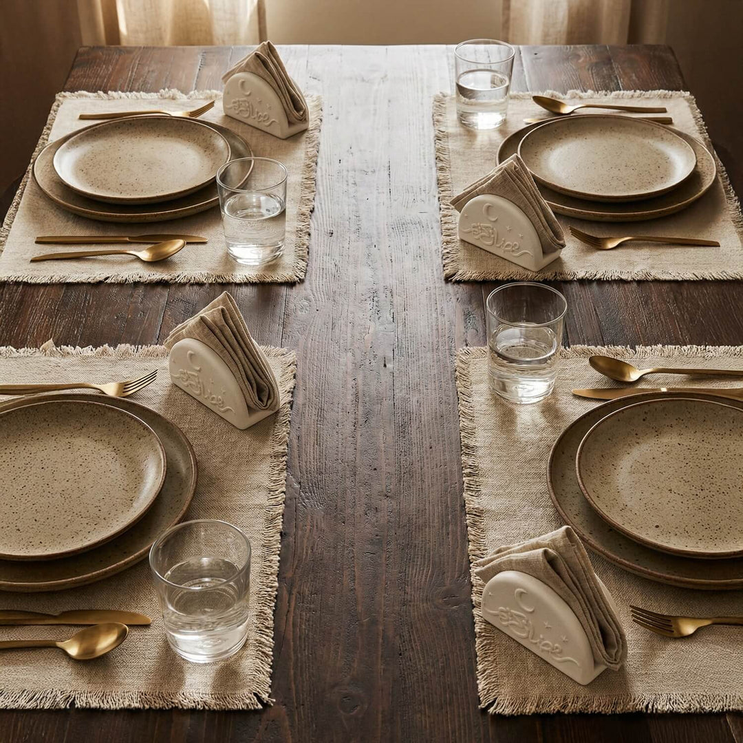 Ramazan Kerim Masaüstü Peçetelik - Modern İslami Taş Sofra Aksesuarı