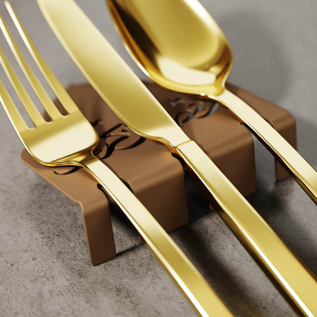 Metal Çatal Bıçak Tutucu - Ramazan Kerim İşlemeli Kubbe Tasarım Stand