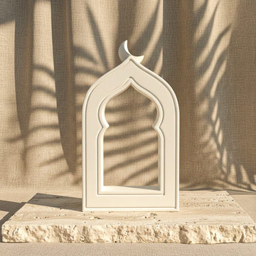 Minimalist Masa Üstü İslami Taş Dekor - Hilal Motifli Mihrap Tasarım