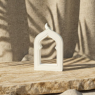 Minimalist Masa Üstü İslami Taş Dekor - Hilal Motifli Mihrap Tasarım