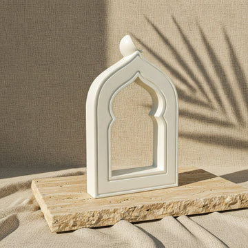 Minimalist Masa Üstü İslami Taş Dekor - Hilal Motifli Mihrap Tasarım