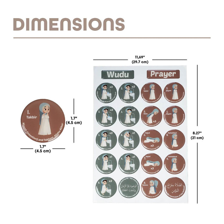 Abdest ve Namaz Öğreniyorum 3D Kabartmalı Epoksi Sticker Seti