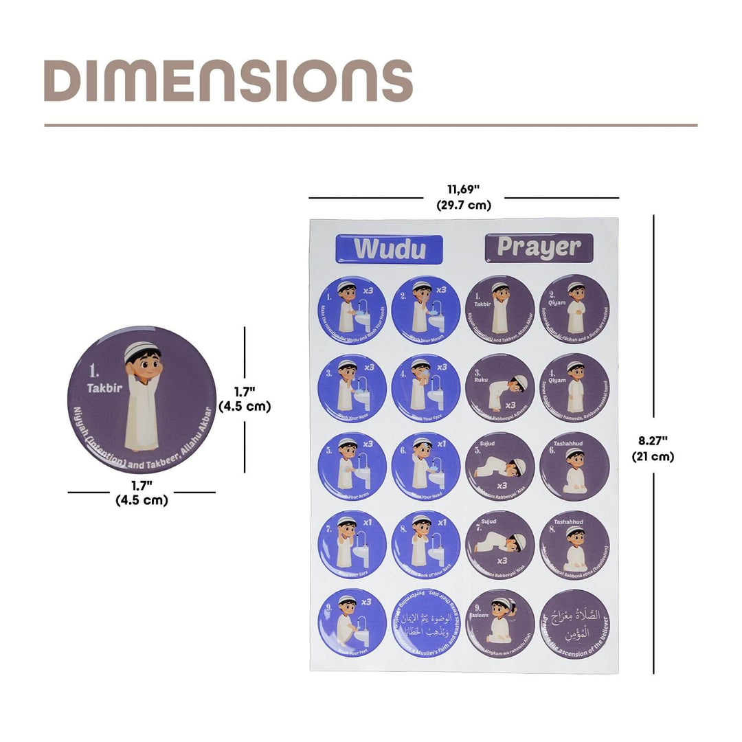 Abdest ve Namaz Öğreniyorum 3D Kabartmalı Epoksi Sticker Seti