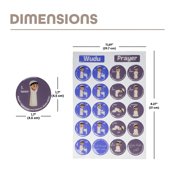 Abdest ve Namaz Öğreniyorum 3D Kabartmalı Epoksi Sticker Seti