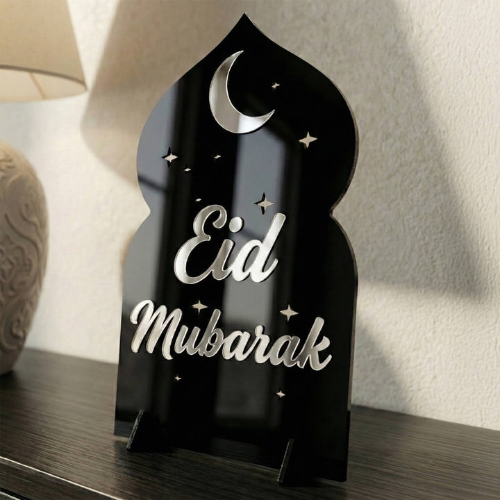 Hayırlı Bayramlar Yazılı Mihrap Formlu Akrilik Masa Üstü Dekor