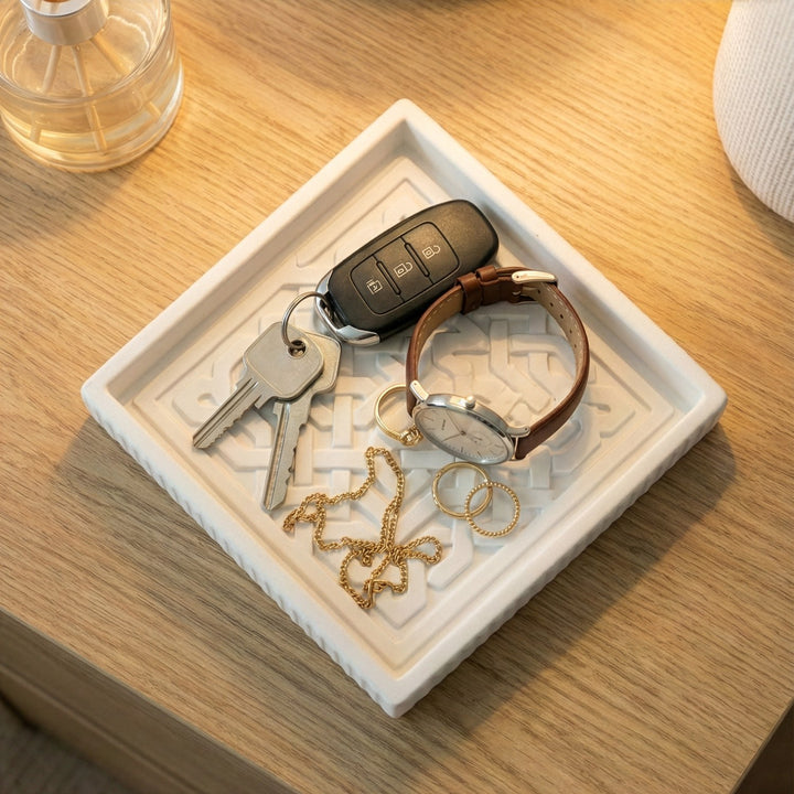 geometrik gecme desenli islami el yapimi tas tozu tabak iyi bir organizerdir islamicwallarttr