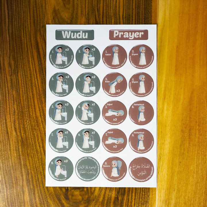 Abdest ve Namaz Öğreniyorum 3D Kabartmalı Epoksi Sticker Seti
